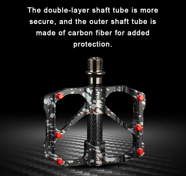 PROMEND MTB Pedals Ultralight 3 Bearings Colorful Carbon Fiber Road Bike Pedals
