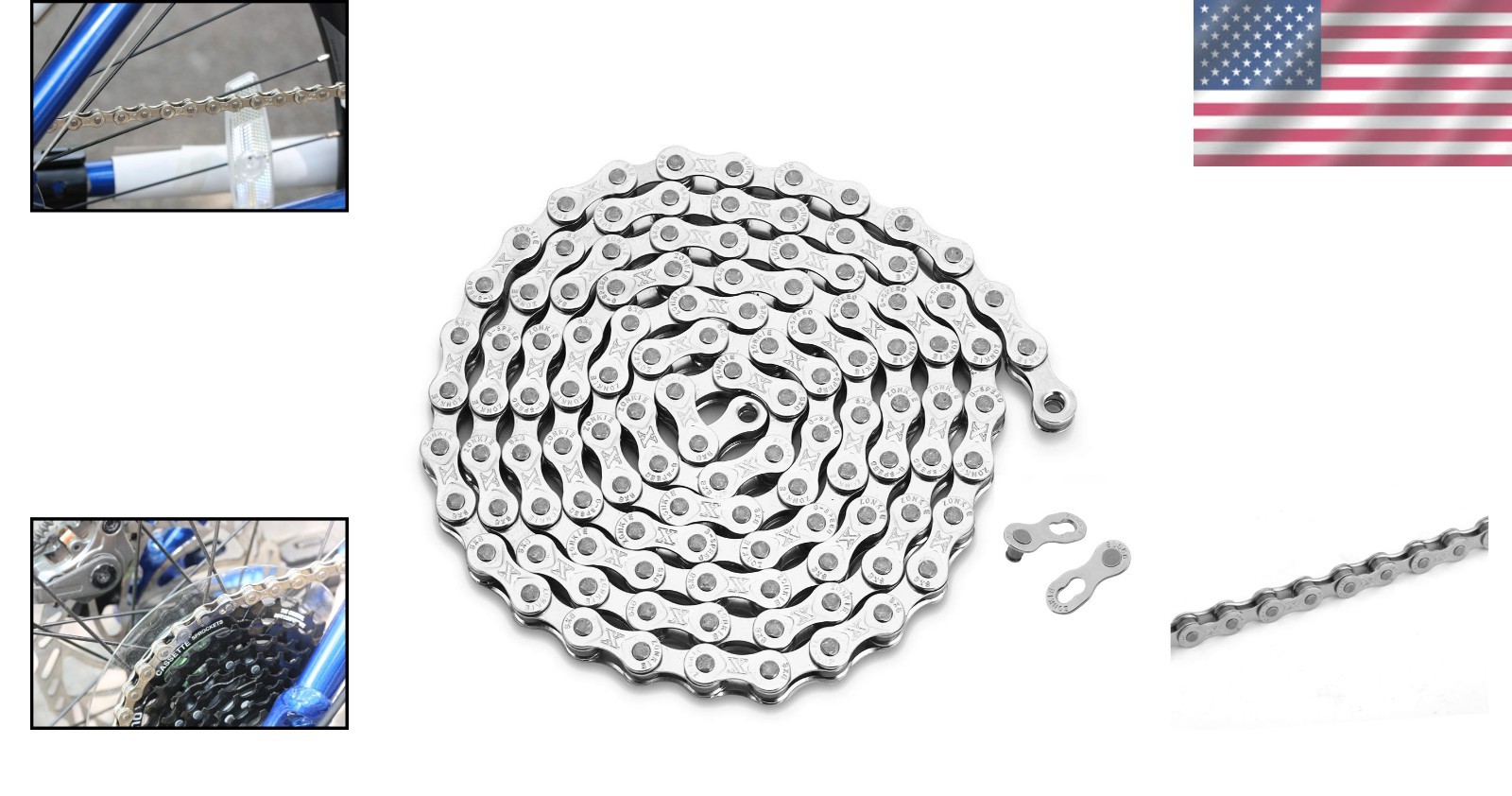 Smooth-Operating 6/7/8 Speed Bike Chain – 116 Links, Easy to Disassemble & Clean