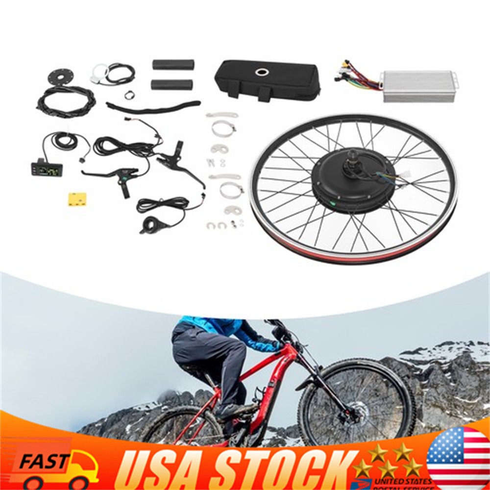 48V 2000W E-Bike Conversion Kit Rear Wheel 27.5 Inch LCD Display 330LBS 43.5MPH