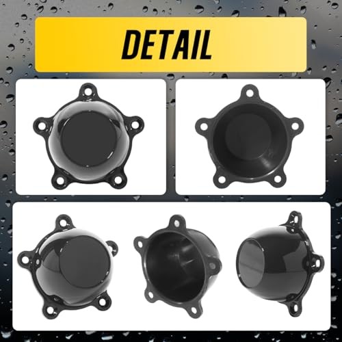 Spacing Wheel Rim Center Caps Wheel Center Cap 5 Dog Ear 1.96″ Glossy Black