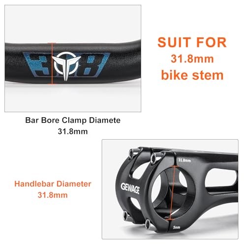 31.8 Bike Handlebar – 25mm, 55mm, 70mm, 90mm,120mm Riser 31.8-90mm Rise