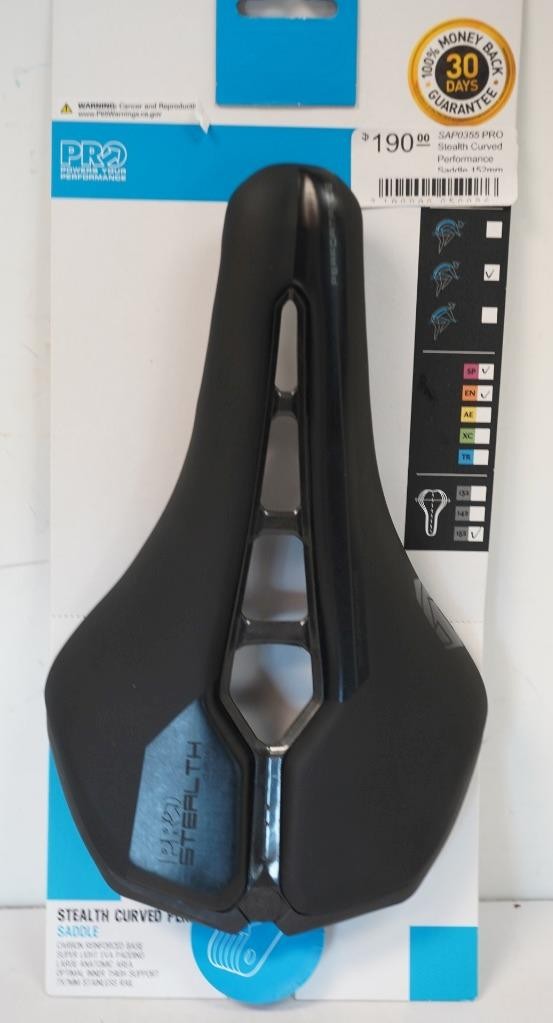 NEW – Stealth Performance Curved Pro 152mm Bicycle Saddle PRSA0355
