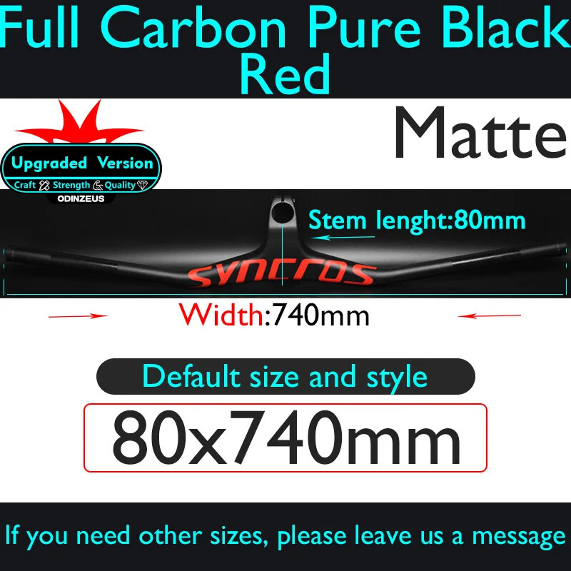 740mm Mountain Bike Carbon Integrated Cockpit Handlebar And Stem 28.6mm -17°