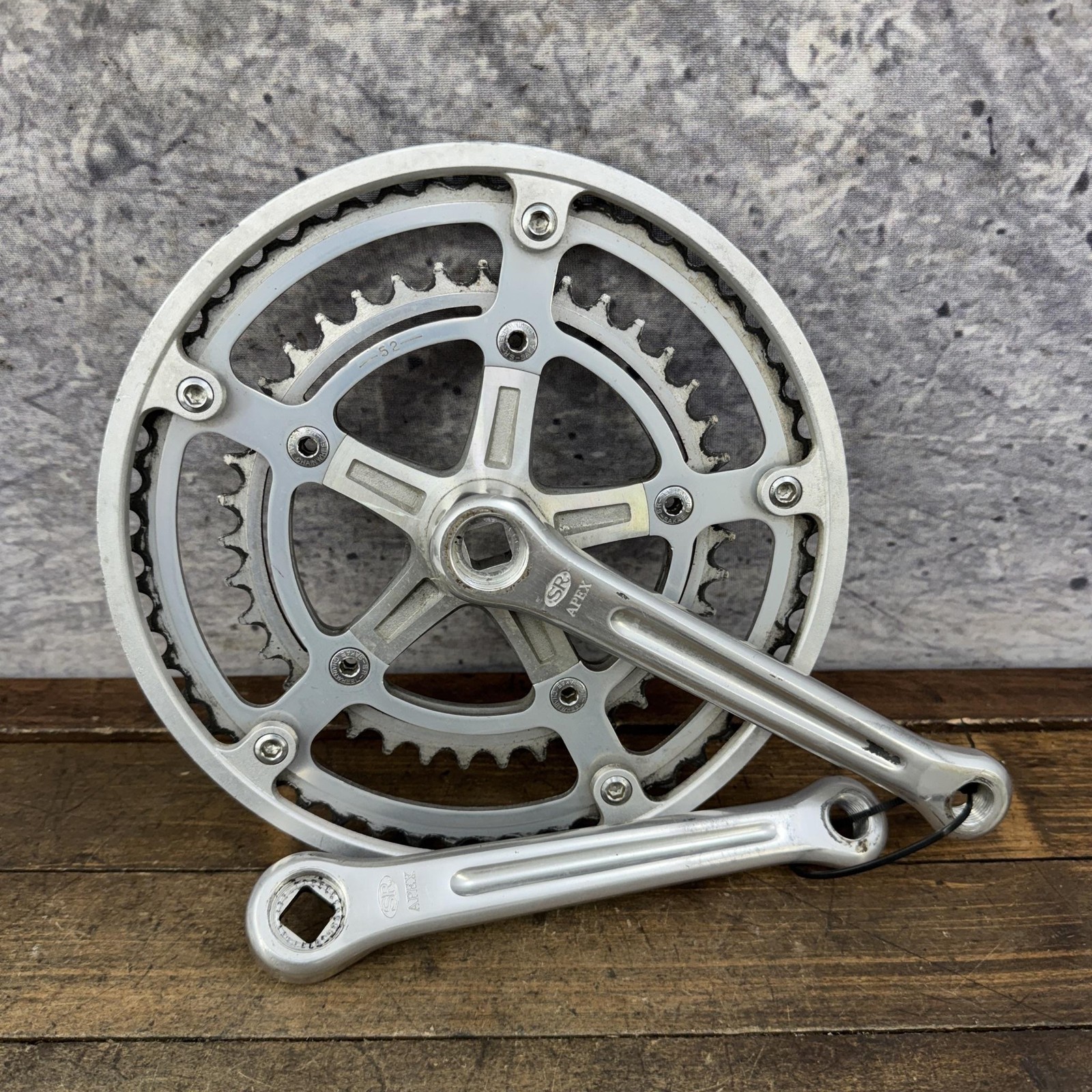 Vintage SR Apex Crankset 118 BCD Double 52T 170mm Square Taper Crank 1981 Japan