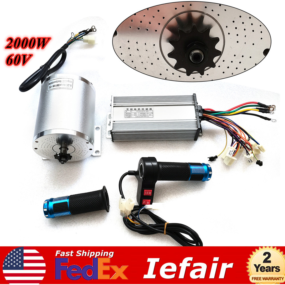 60V 2000W BLDC Motor Kit with Brushless Controller for Electric Scooter E Bike