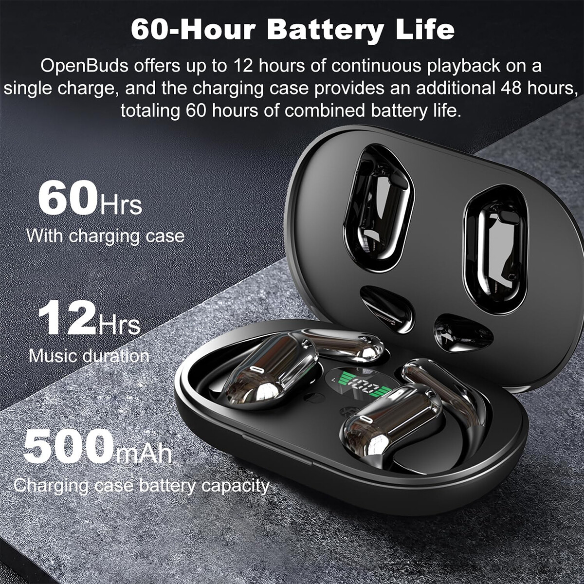 Open Ear Bluetooth 5.4 Headphones Wireless Earbuds Sport Over Earphones Ear Hook