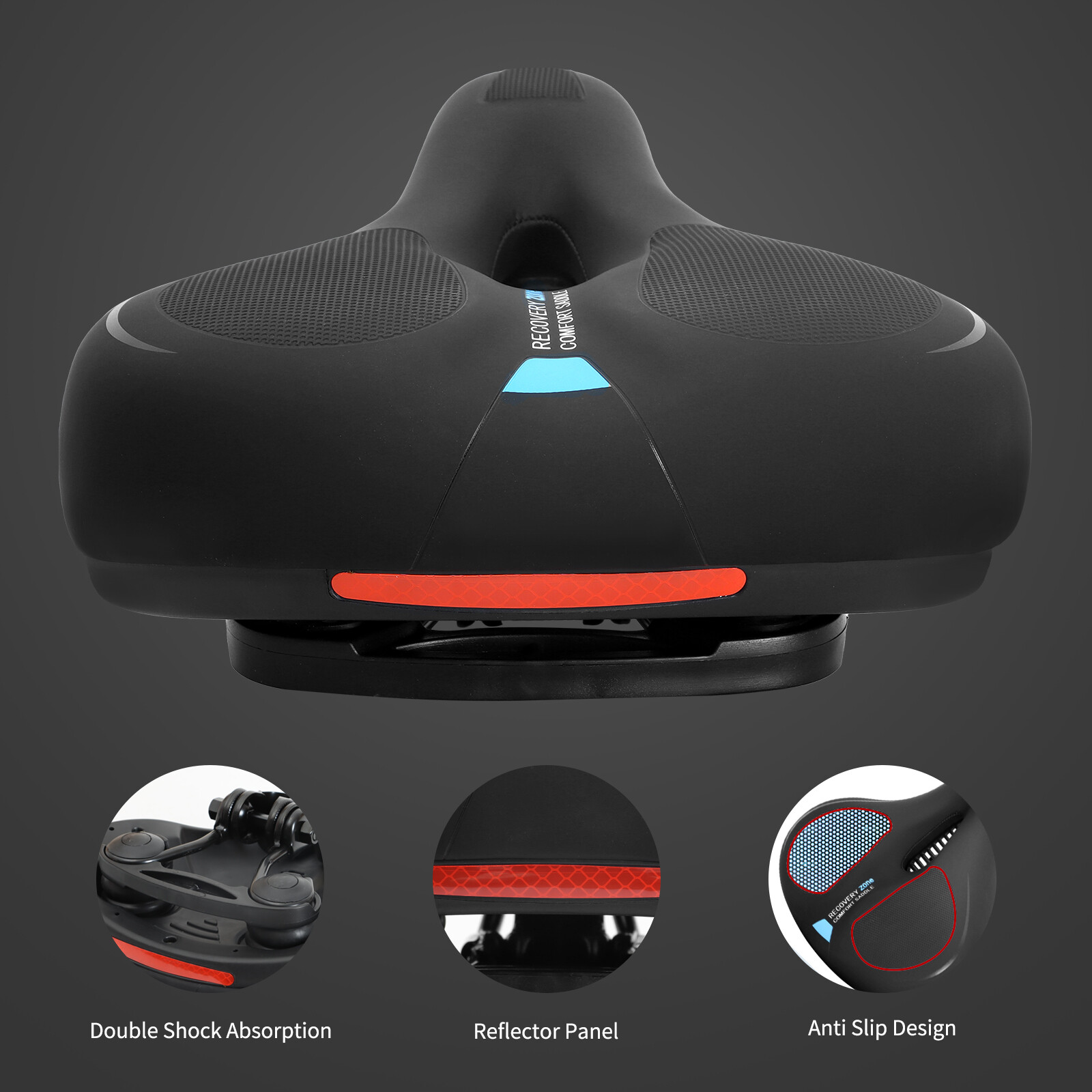 Bike Seat Bicycle Saddle Breathable Racing Cycling Comfort Cushion Pad Black