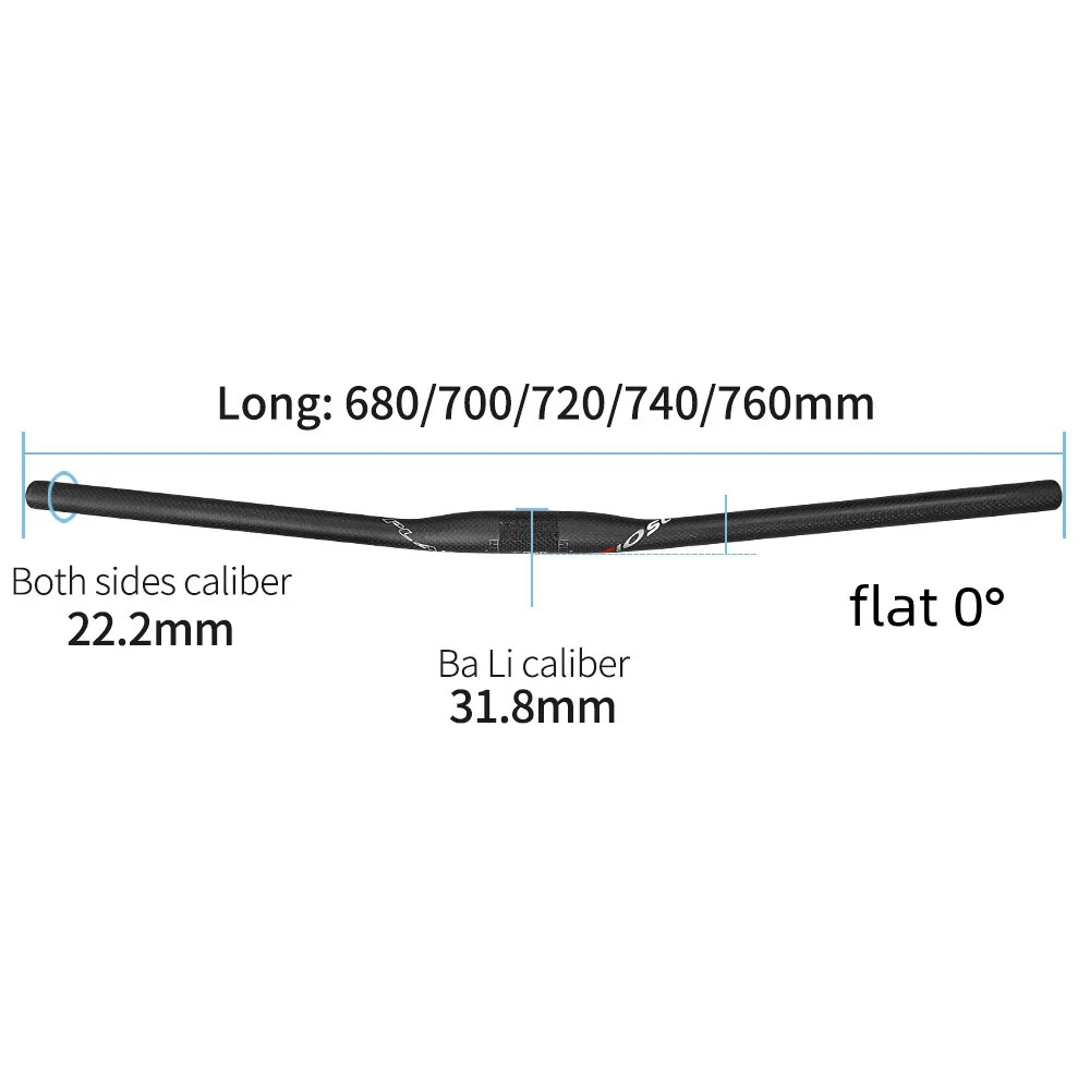 3K Matte Mountain Bike Carbon Fiber Handlebar 31.8 *680/700/720/740/760mm