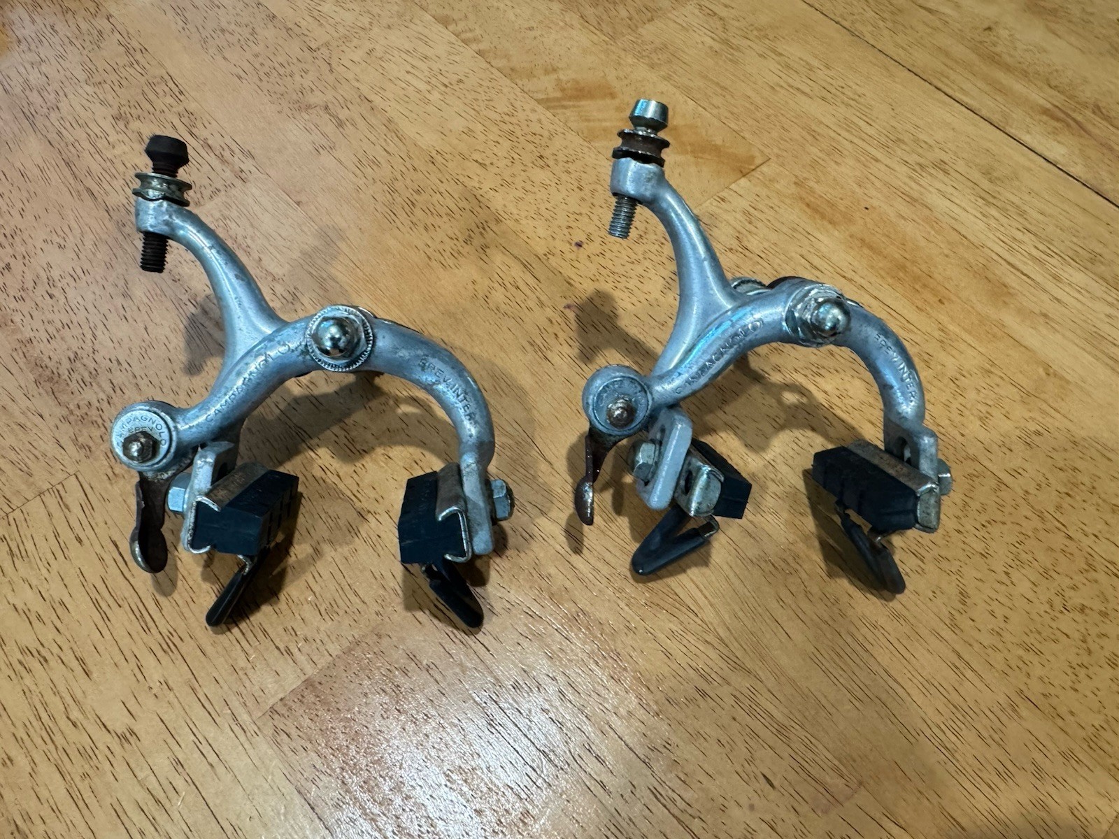Vintage Campagnolo Nuovo Record Brake Calipers 1978 Nutted 70’s Campy Pair Set