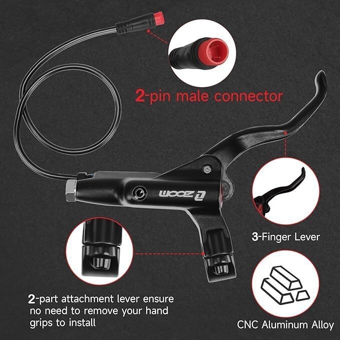 ZOOM HB876e E-Bike 4-Pistons Power off MTB Hydraulic Disc Brake Set 1110/1860MM