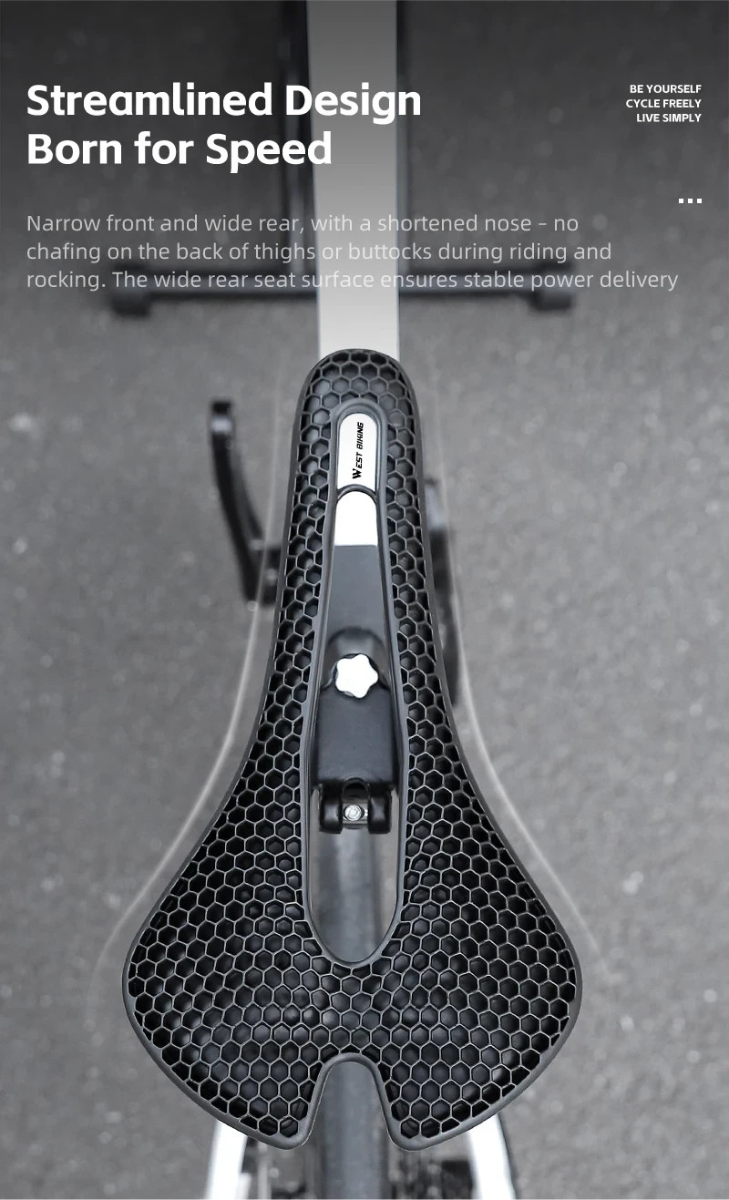 3D Honeycomb Bike Seat Cushion Soft Comfort Bicycle Saddle Wide Shock Absorbing