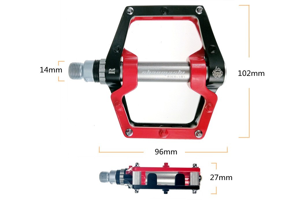 Road MTB Mountain Bike Bicycle Pedal 3 Bearing Aluminum Alloy Flat Pedals USA