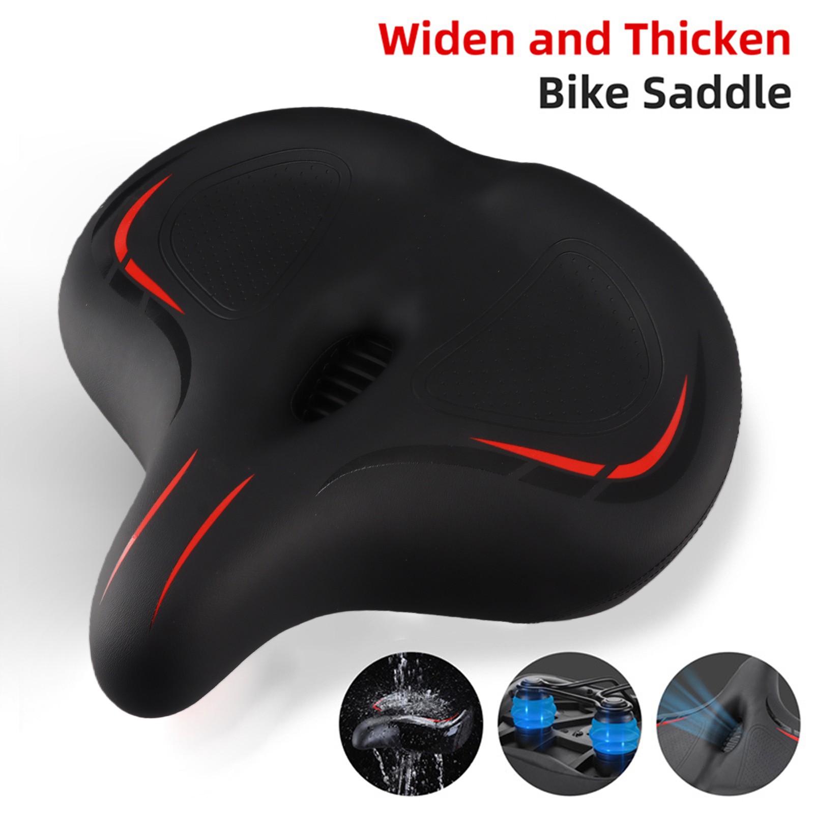 Thickened High Elasticity Bike Saddle Soft Waterproof PU Pad Road S WAPK