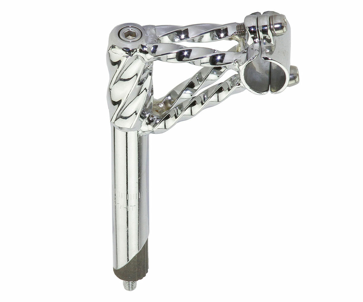 LOWRIDER DOUBLE TWISTED LOWRIDER STEM 21.1MM OR 22.2MM IN CHROME OR GOLD.