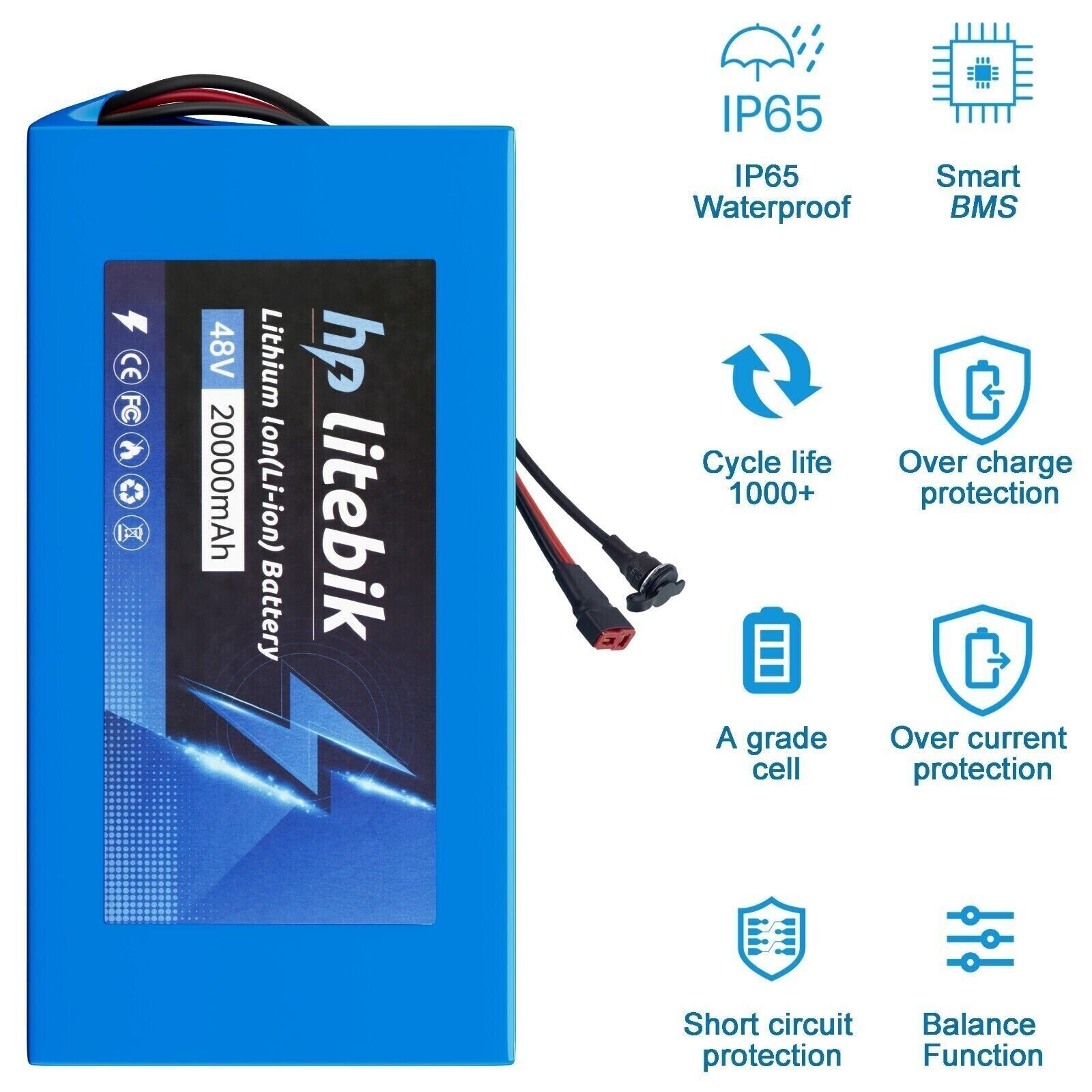 48V 36V 8Ah 10Ah 14Ah 20Ah Ebike Lithium Battery Pack for Electric Bike Scooter