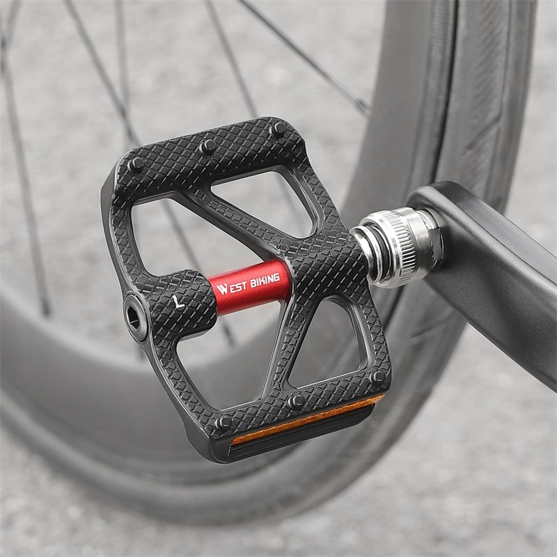 WEST BIKING Quick Release 3 Bearings Reflective Folding Bike Pedals a Pair