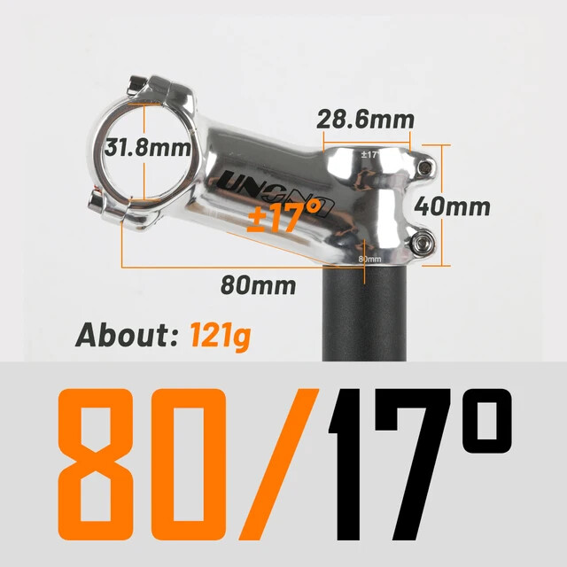 Ultra Light Bicycle Stem 7 / 17 / 35 Degree 60-130mm MTB Road Bike Handle Riser