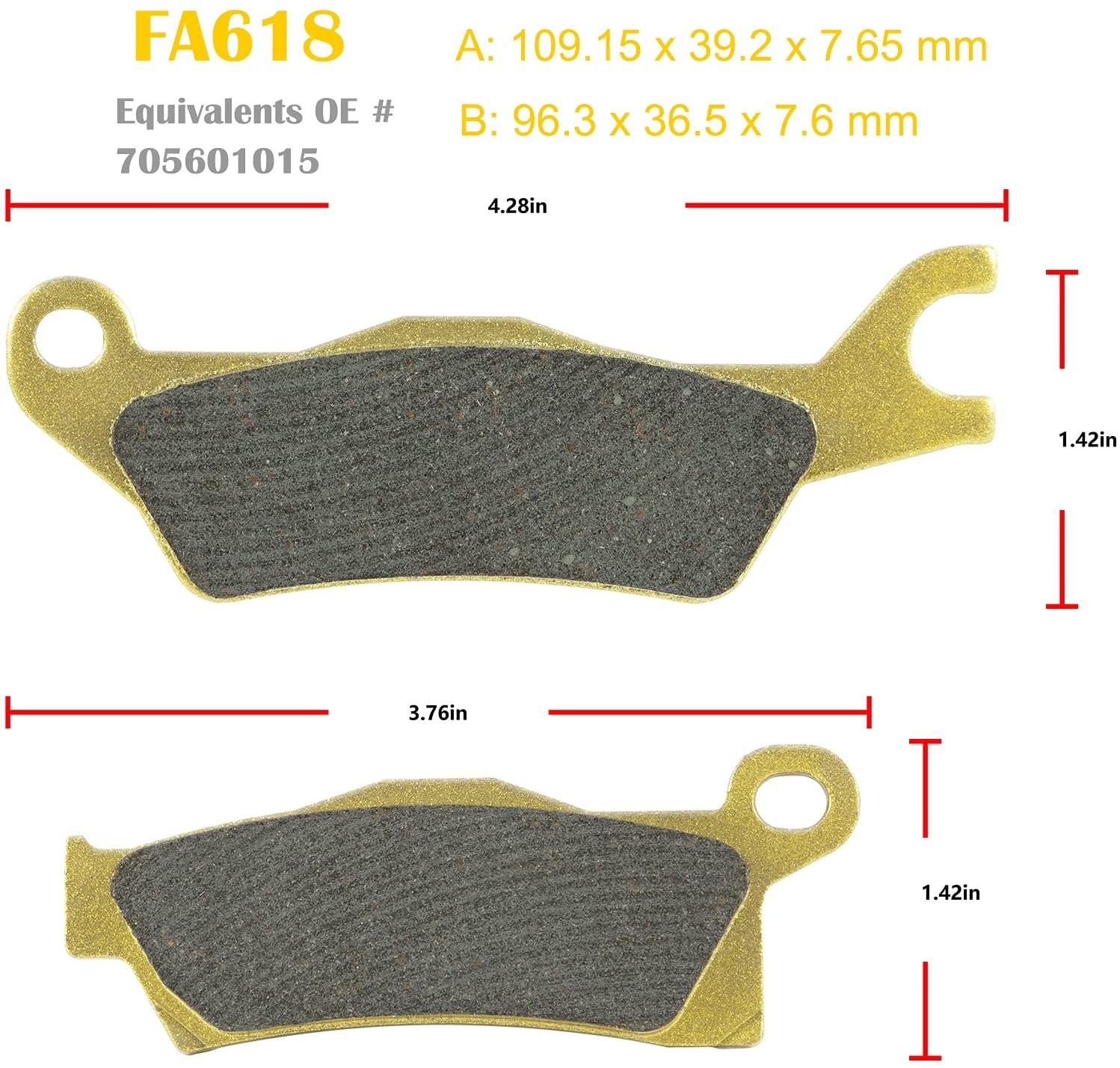 Front & Rear Brake Pads For Can-Am Outlander 450 500 570 650 850 1000
