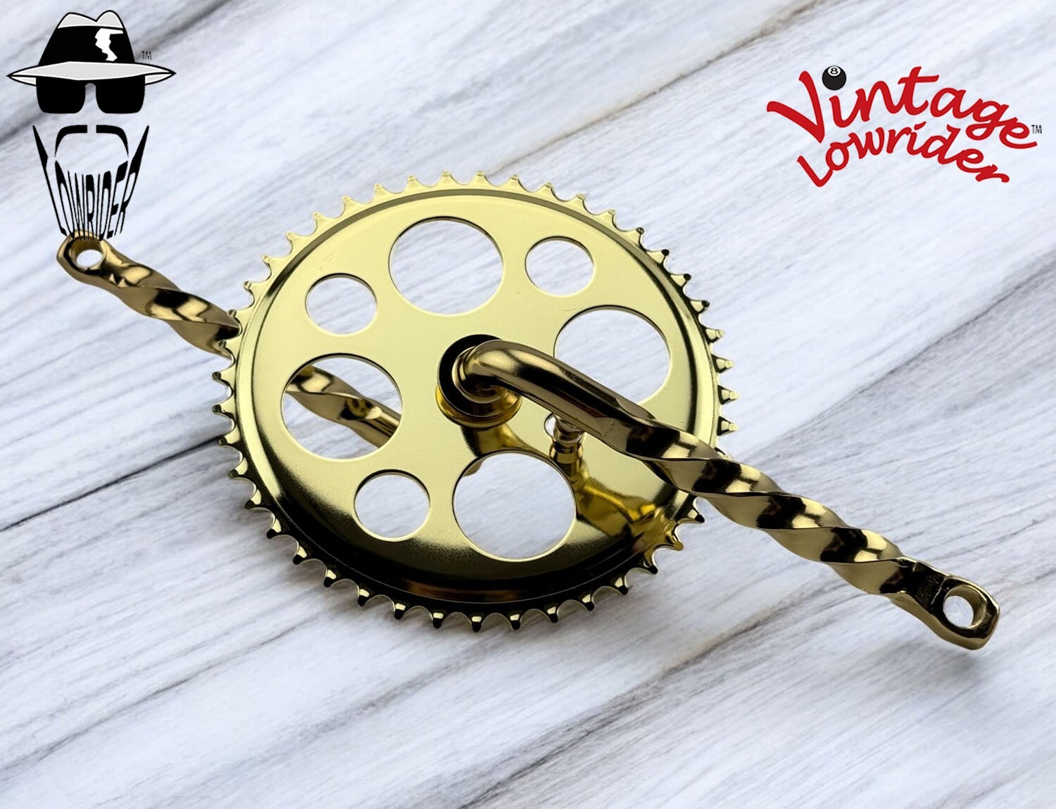 LOWRIDER LUCKY 7 SPROCKET 44T, & 6 1/2″ TWISTED CRANK CRUISER, LOWRIDER BICYCLES