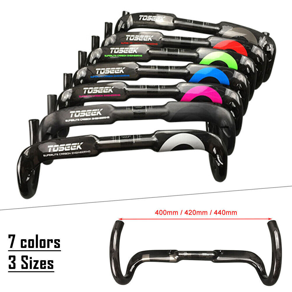 For Toseek Bike Bicycle Racing Drop Bar Handlebar UD Carbon Fiber 400/420/440mm