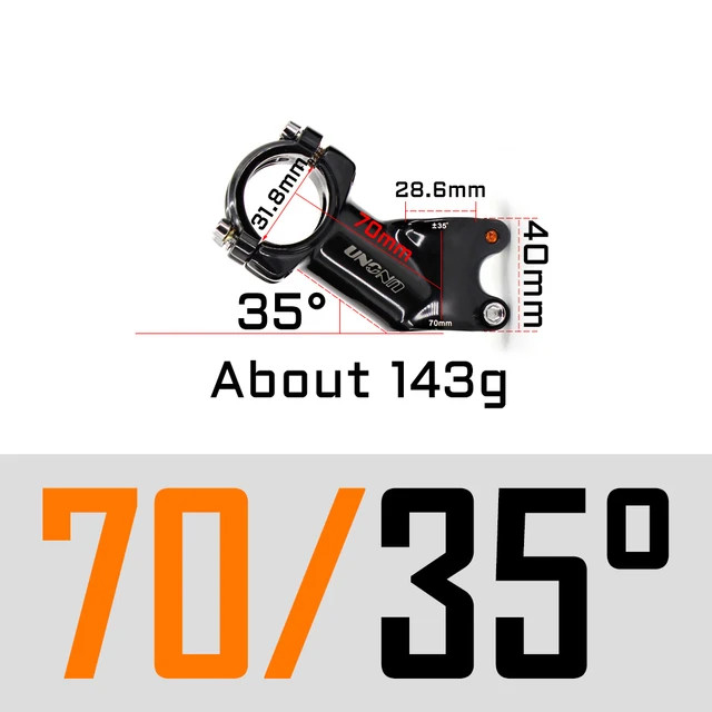Road Bicycle Stem Ultralight 7 17 35 Degree MTB Stem Fork 28.6 31.8mm 60-130mm
