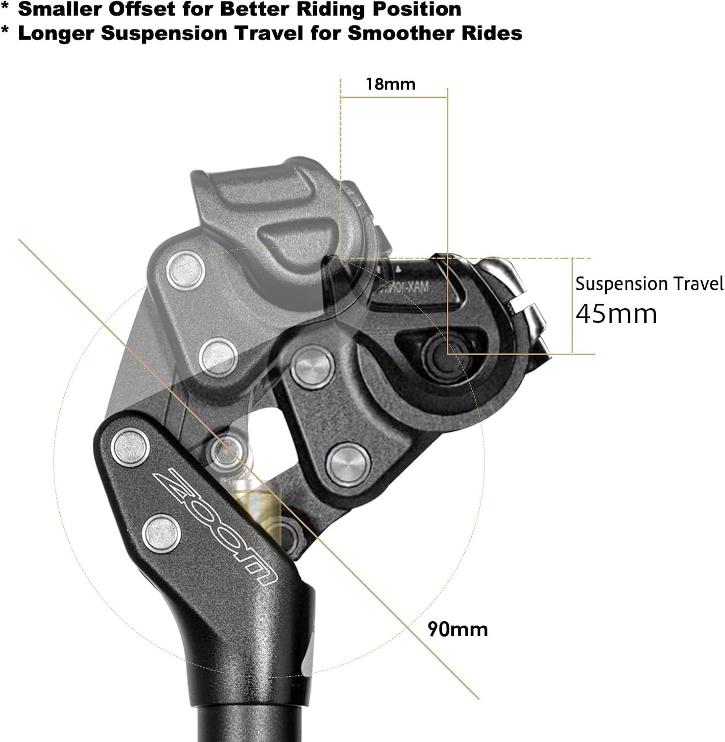 Zoom SP442 Adjustable Bike Suspension Seatpost for Off-road, Gravel, 27.2 Od