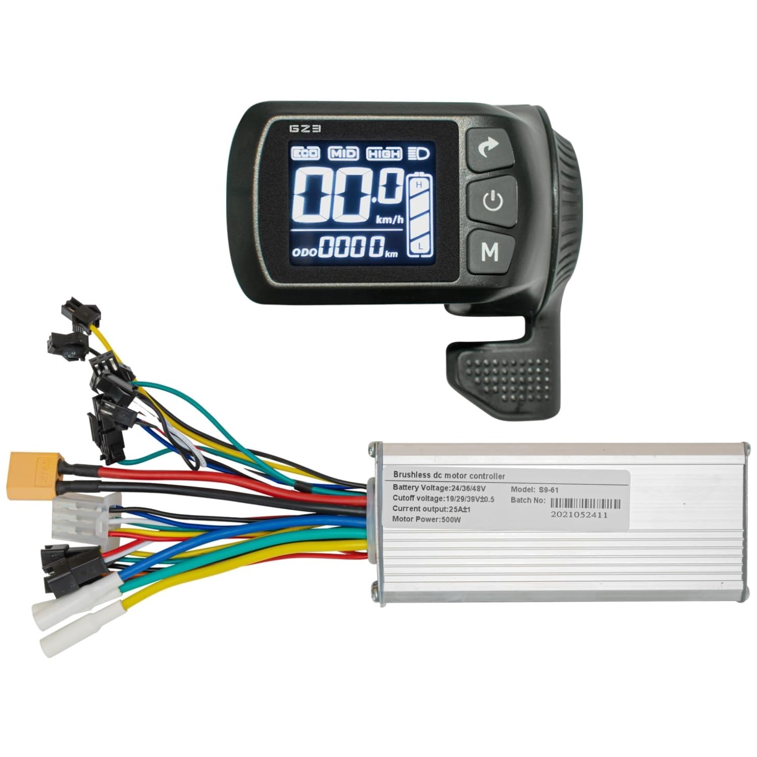 48V Ebike Controller Kit 500W Brushless Motor LCD Display