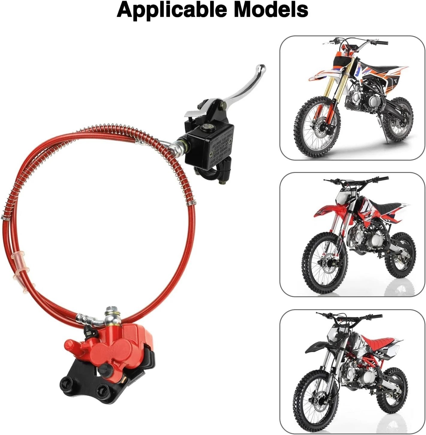 Durable Red Hydraulic Front Disc Brake Caliper Lever Line for 50-125cc Pit Bikes