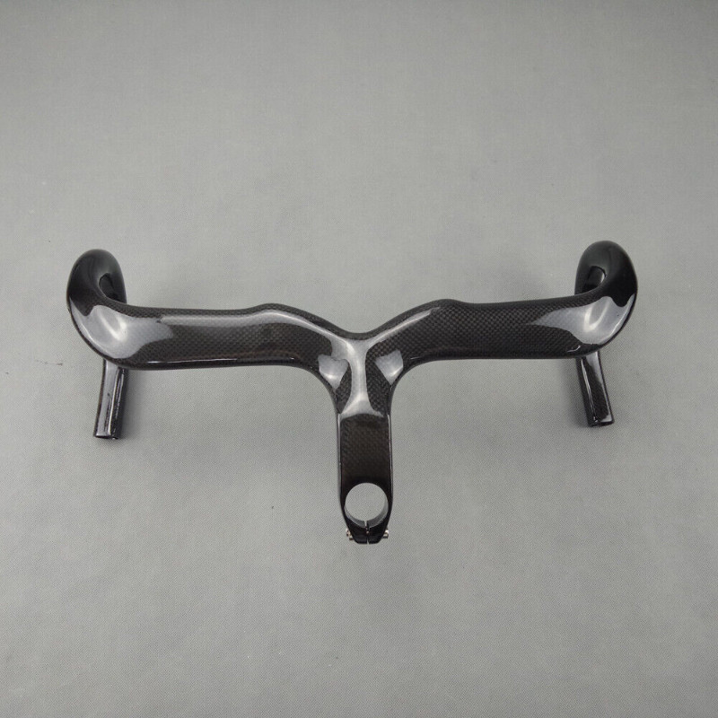 3K Full Carbon Road Bike Drop Bar Bicycle Integrated Bar Stem Handlebars 28.6mm