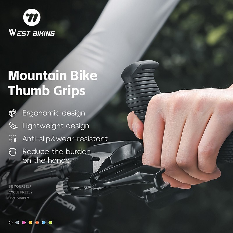 WEST BIKING Bike Rest Handlebar Ergonomic Bicycle Handlebar Bar Ends Plugs Black