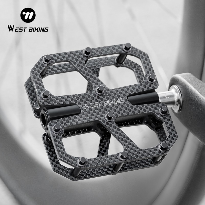 Bicycle Pedals Carbon Fiber Titanium Axle 3 Bearing Bicycle Pedals Black