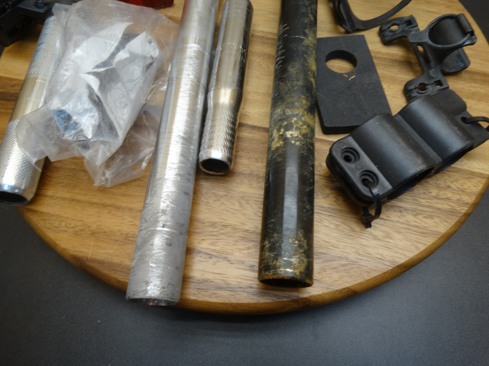 Lot of Assorted Bicycle Seat Posts & Other Parts