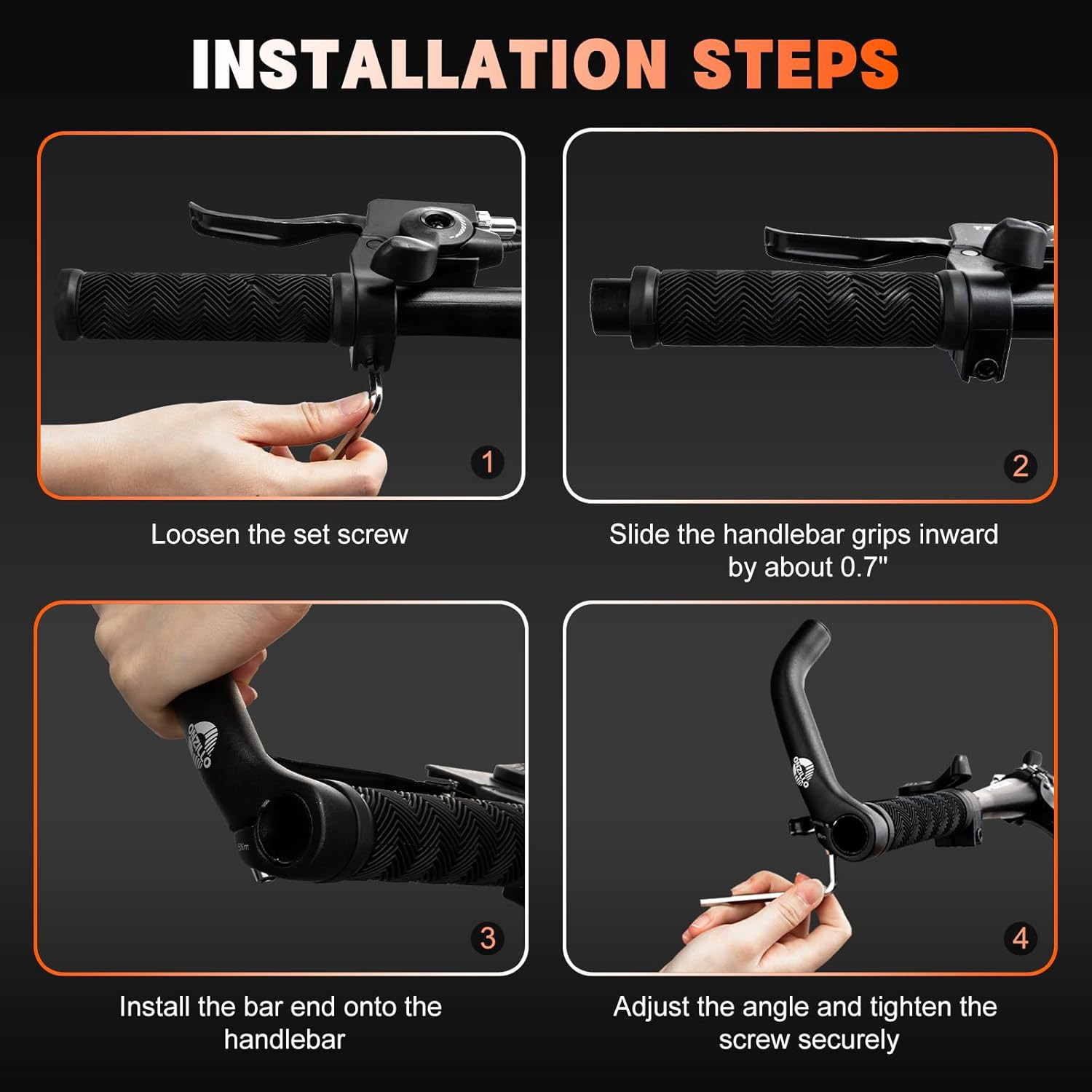 Upgraded Bike Bar Ends, Ergonomic Bicycle Handlebar Ends Extension,Aluminium MTB