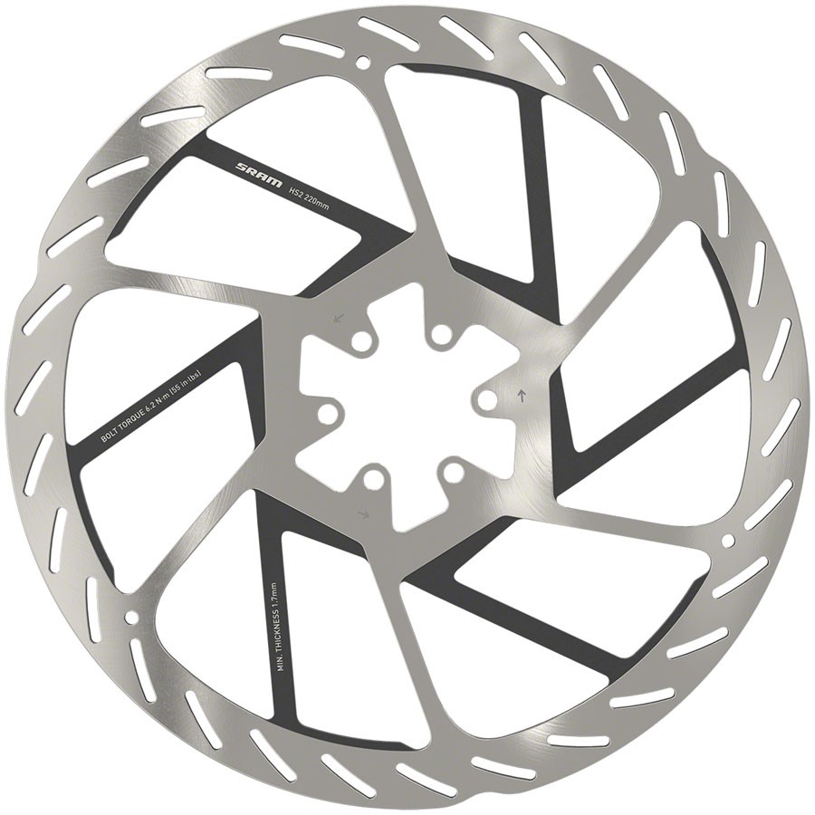 SRAM HS2 Disc Brake Rotor 220mm – 6-Bolt Mountain Bike High-Performance Heat