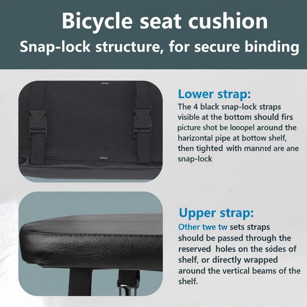 Universal Bike Seat Cushion,Comfortable PU Rear Saddle Pad with Thick Sponge …