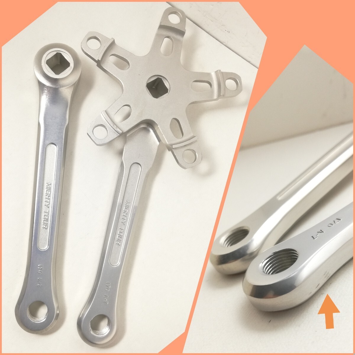Sugino Mighty Tour 170mm PCD110 Crank Arms Touring BMX Vintage Unused Japan Road