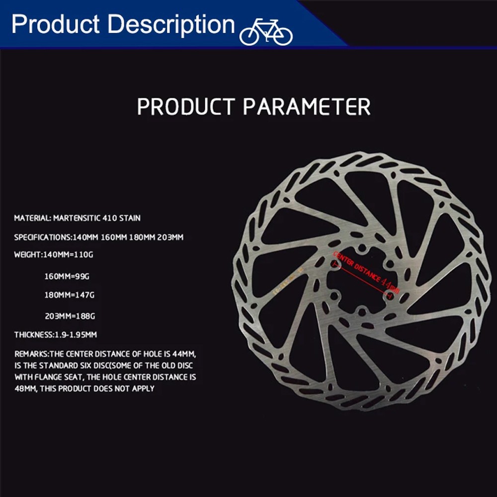 1/2pcs Bike MTB 160mm 180mm 203mm Stainless Rotors Disc Bike Brake Rotor 6 bolts