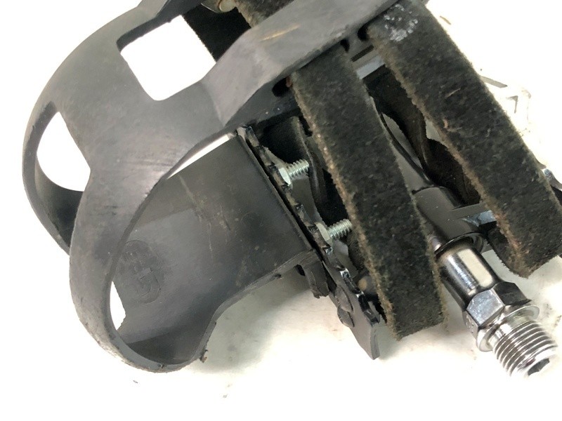 MKS Sylvan Touring Next Flat Pedals Toe Clips Double Straps Silver Touring Bike