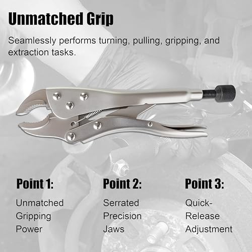 SGT Locking Pliers Slide Hammer Set,9.8 in Locking Pliers 2 lb Slide Hammer