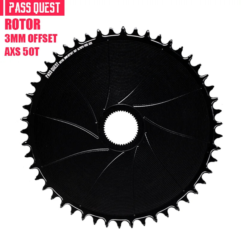 PASS QUEST Rotor Gravel Bike 3mm Offest AERO Round Narrow Wide Chainring