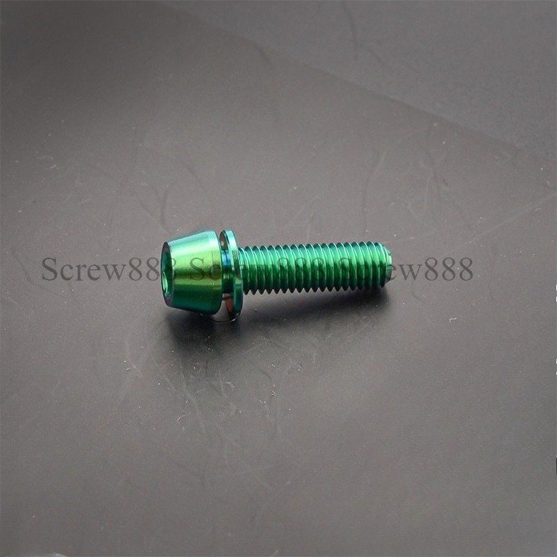 Titanium Bolt M5x16 18 20 25mm Taper Hex Head with Washer Ti Screw for Bike Stem