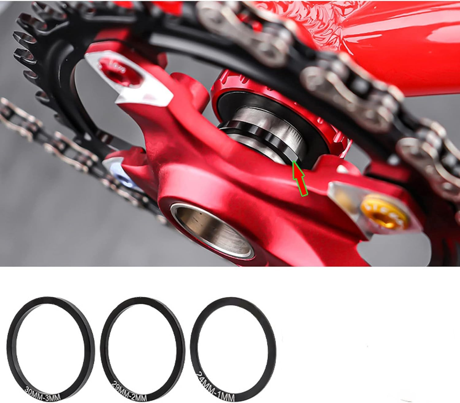 5 Pieces Bike Bottom Bracket Gasket Crank Washer Aluminum Alloy Bicycle Flywheel