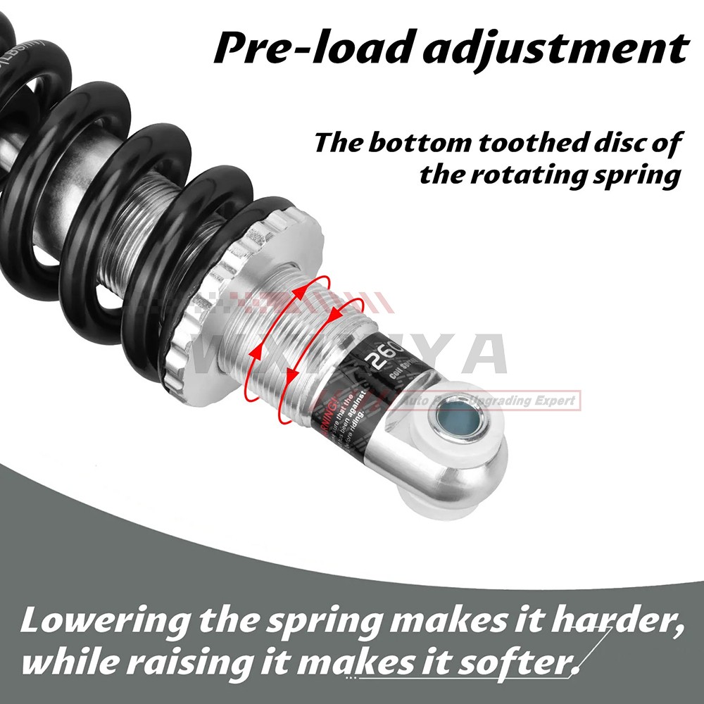Bike Shock Absorber Spring for MTB Rear Shocks Suspension Adjustable 150/160mm