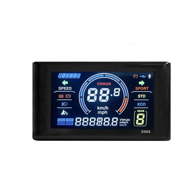 24-52VS966LCD ABS IP65 E-Bike Scooter Display Multi-func Waterproof EasyInstall