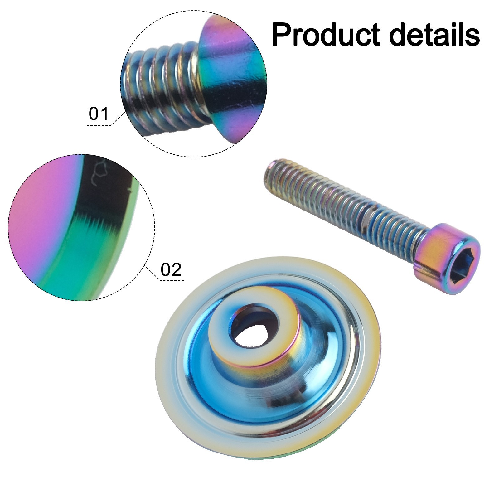 Lightweight Multicolor Oil Slick Headset Stem Cap Replacement Top Cover