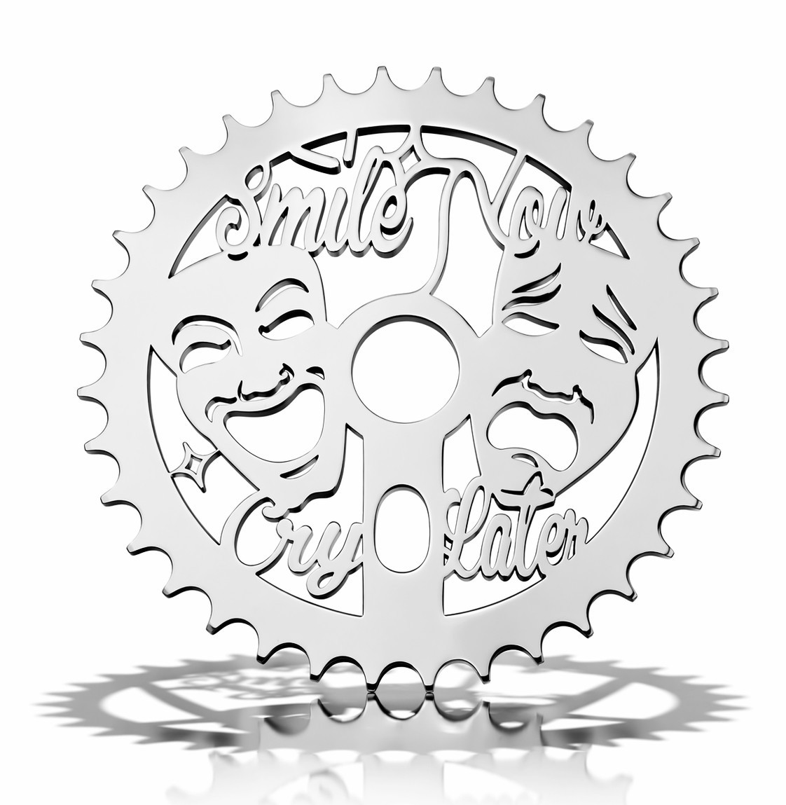 Original Face Smile Now/Cry Later Bicycle Lowrider Sprocket 36t Chrome 1pc Crank