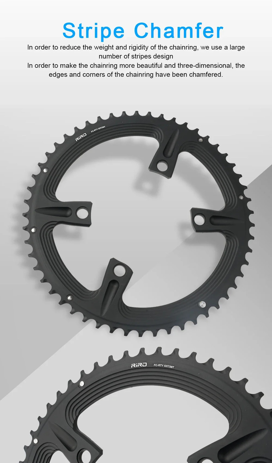 Road Bike 4 Bolt 110BCD Chainring 50-34T 52-36T 53-39T Crankset Round Chainwheel