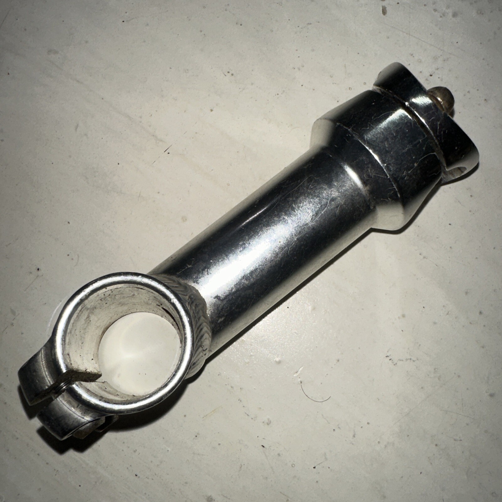 Vintage Bicycle bike stem 105 mm +/-5 degrees 1 1/8th” 25.4 mm Silver Threadless