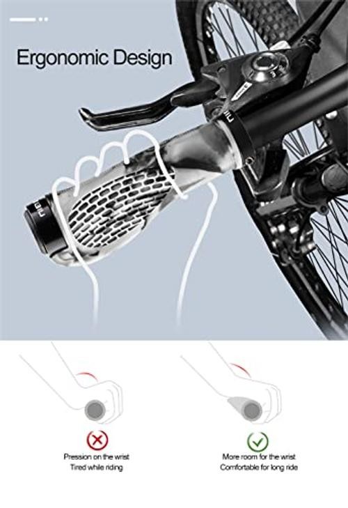 TOPCABIN Ergonomic Bike Grips – Widen Holding Rubber Grips Rubber Blue (1 Pair)