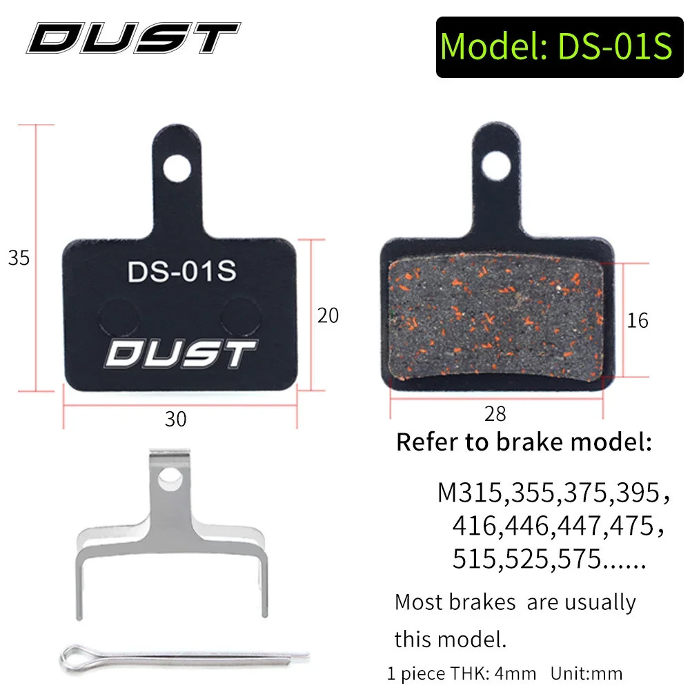 DUST Semi-Metal Disc Brake Pads Shimano XT XTR M315 SRAM Avid BB5 BB7 MTB